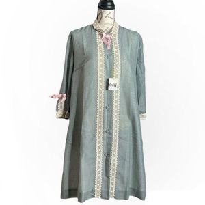 Vintage 60s Lori Till Elegant Dress with Lace and Button Front Details